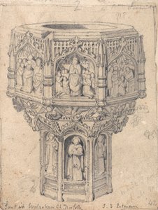 Una Pila Bautismal en la Iglesia de Walsoken, Norfolk